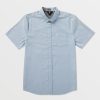 Men Volcom Shirts & Flannels | Everett Oxford Short Sleeve Shirt Wrecked Indigo