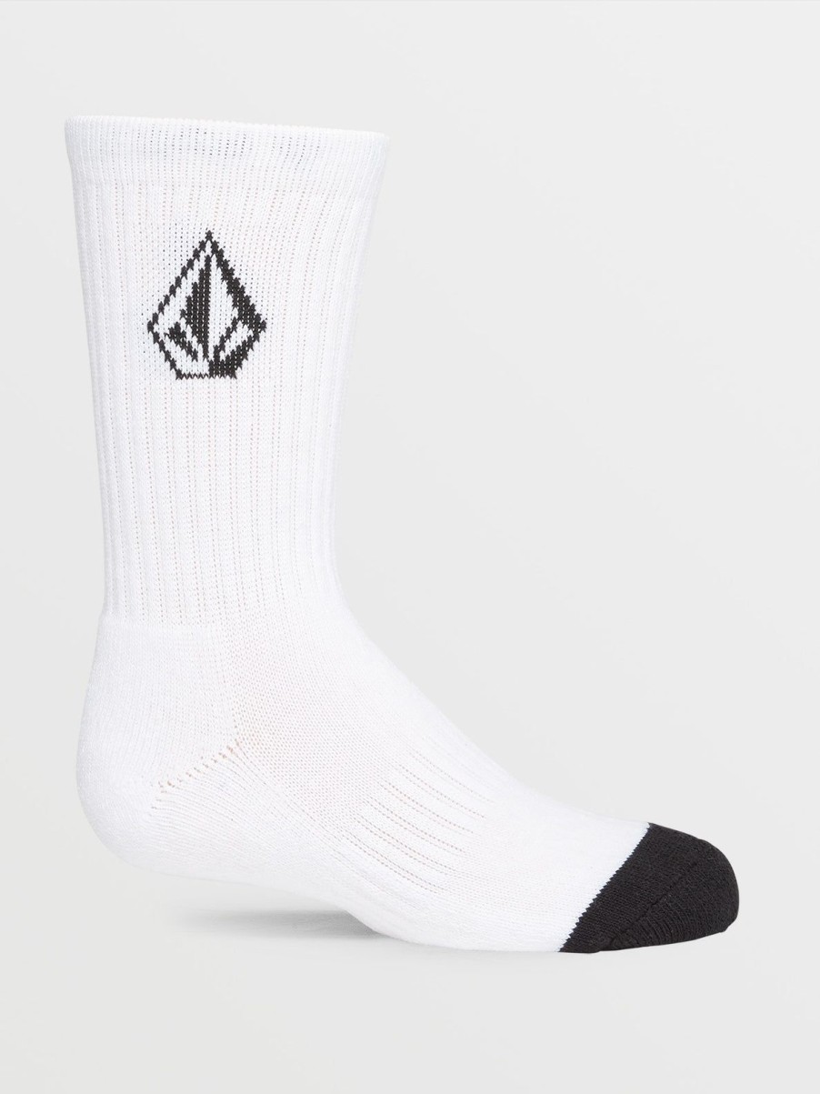 Kids Volcom | Big Boys Full Stone 3 Pack Socks White