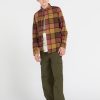 Boys Volcom Shirts & Flannels | Big Boys Caden Plaid Flannel Burro Brown