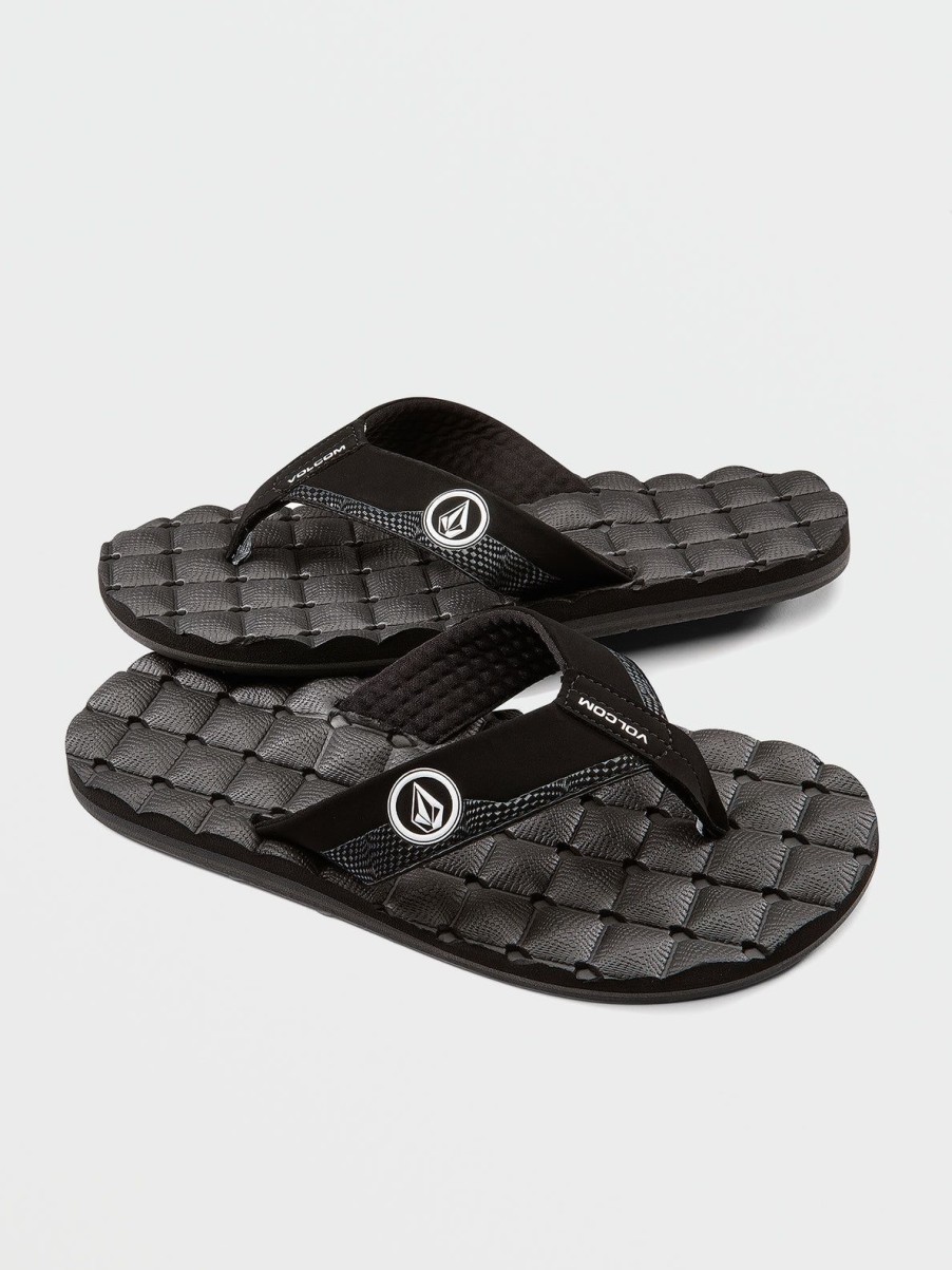 Boys Volcom | Big Boys Recliner Sandals Black White