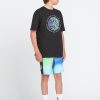 Kids Volcom Boardshorts & Trunks | Big Boys Lido Iconic Mod-Tech Boardshorts - Electric Blue Electric Green