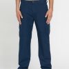 Men Volcom Pants | Caliper Relaxed Work Pants Navy