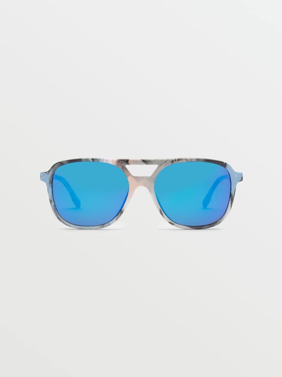 Men Volcom Sunglasses | New Future Sunglasses/Blue Mirror Skulls