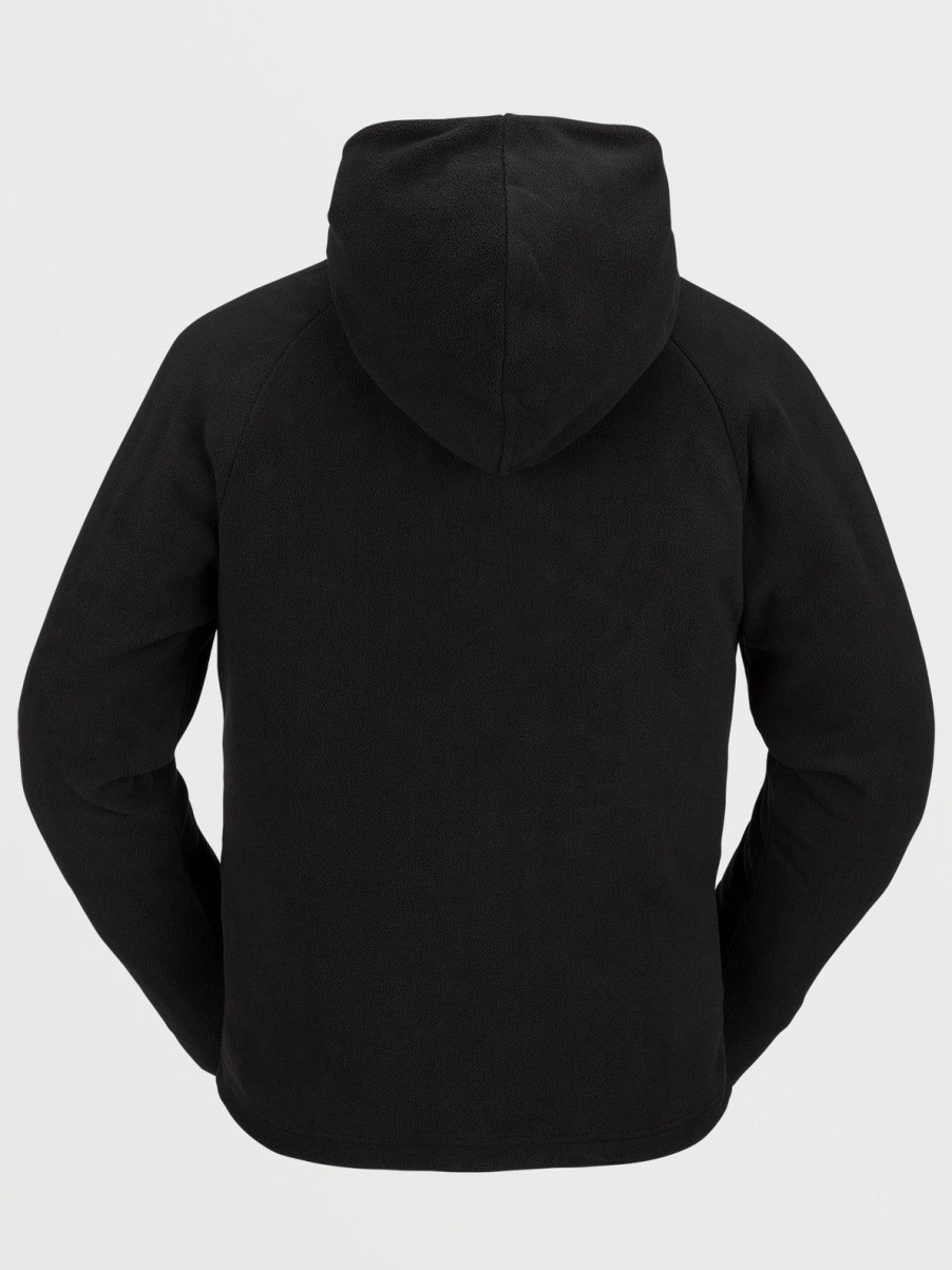 Men Volcom Layering | Mens Polar Fleece Hooded 1/2 Zip Pullover Black