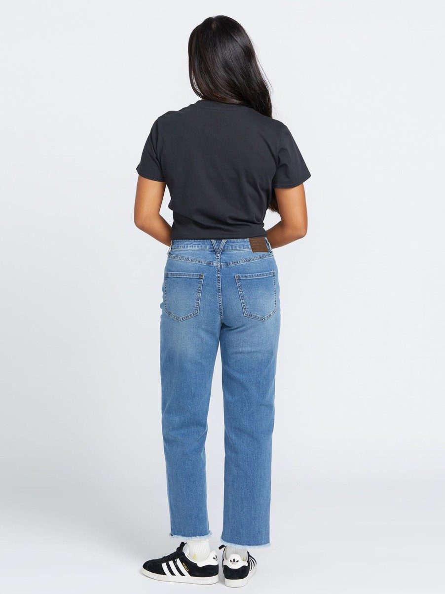 Women Volcom Bottoms | Stone Step Hirise Pants Jasper Blue