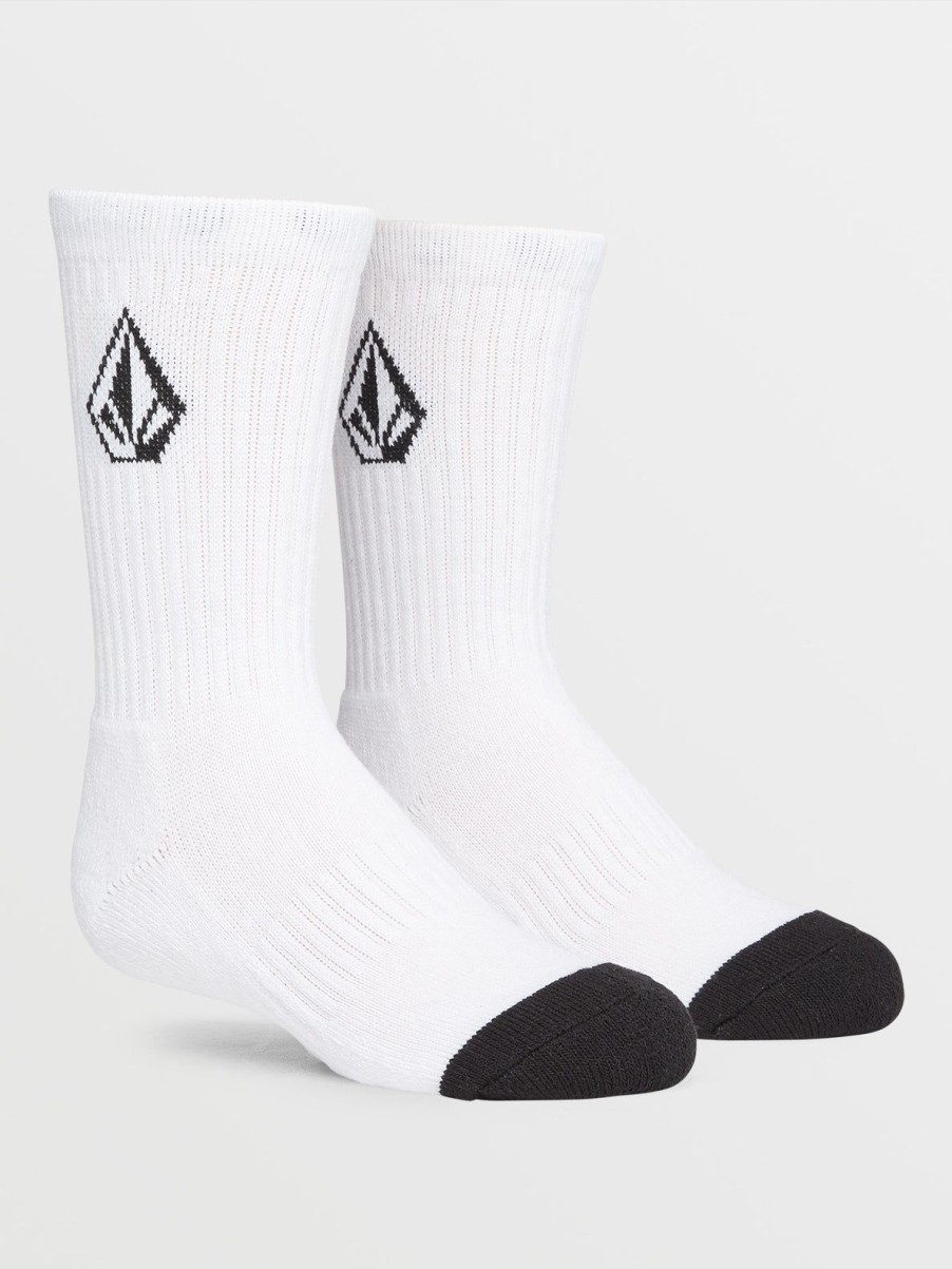 Boys Volcom | Big Boys Full Stone 3 Pack Socks White