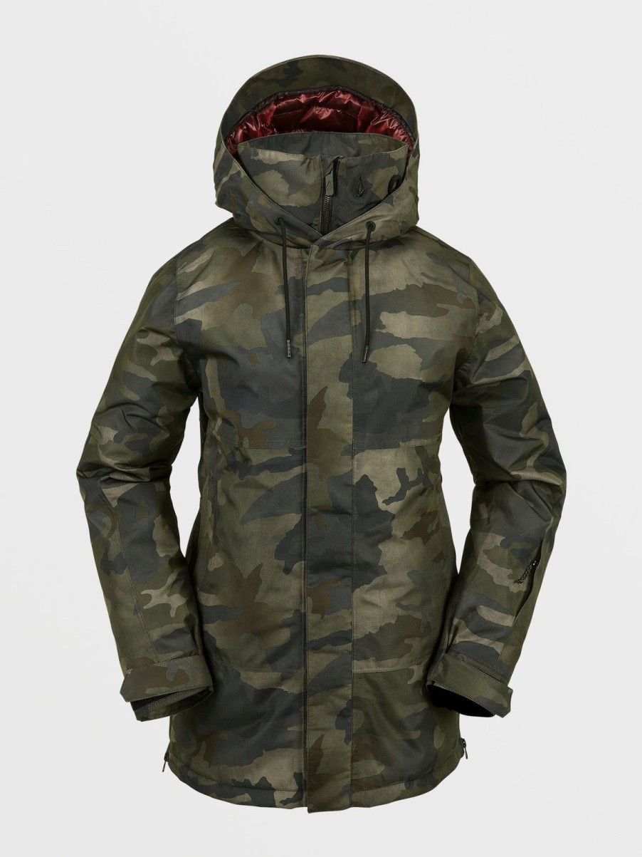 Women Volcom Jackets | Womens Paxson 2L Tds Infrared Parka Cloudwash Camo