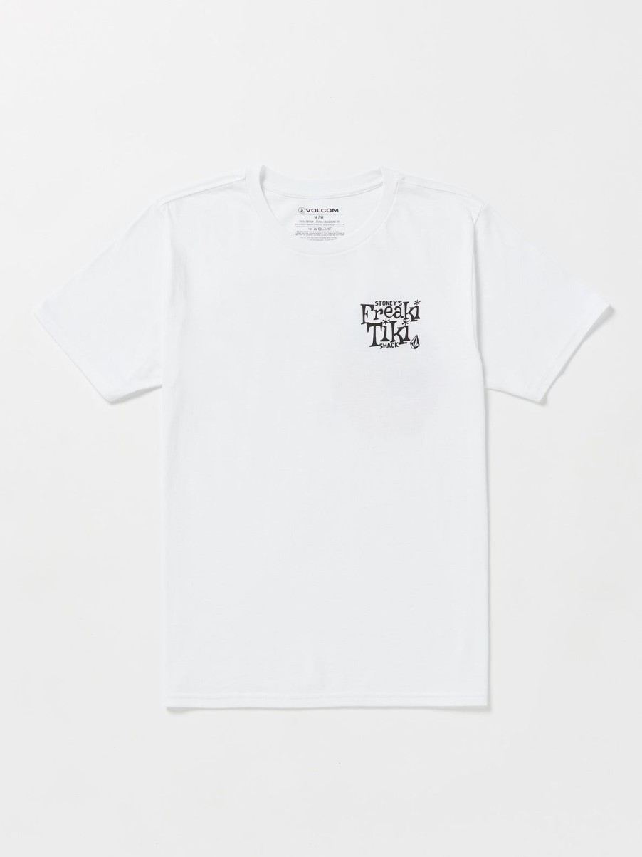 Men Volcom T-Shirts & Tanks | Freaki Tiki Short Sleeve Tee White