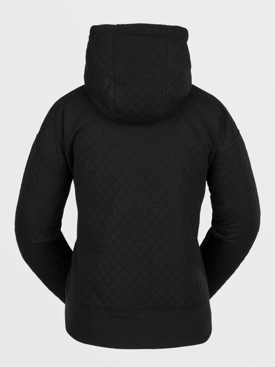 Women Volcom Hoodies & Sweatshirts | Womens V.Co Air Layer Thermal Hoodie Black