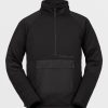 Men Volcom Hoodies & Sweatshirts | Mens Tech Fleece Pullover Black