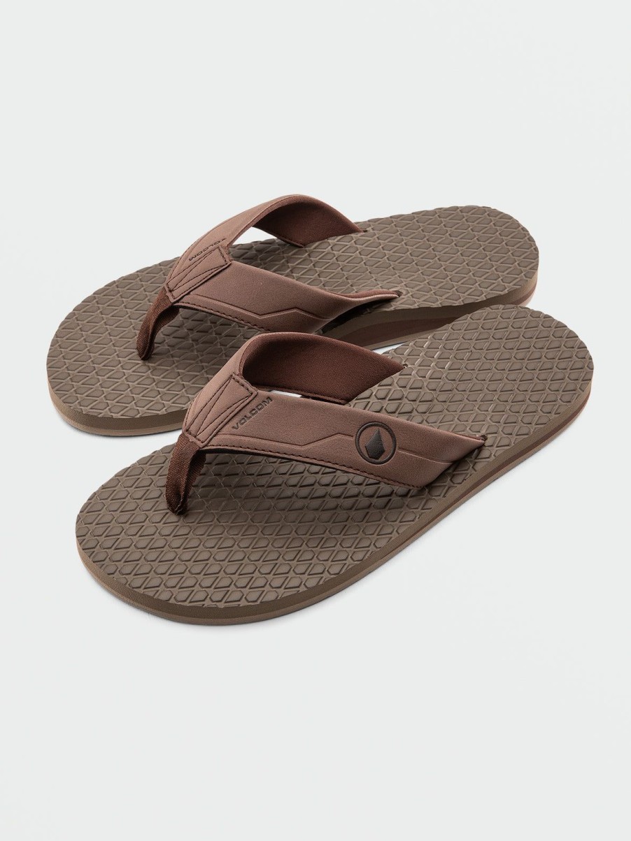 Men Volcom Sandals | Eco Recliner 2 Sandals Brown