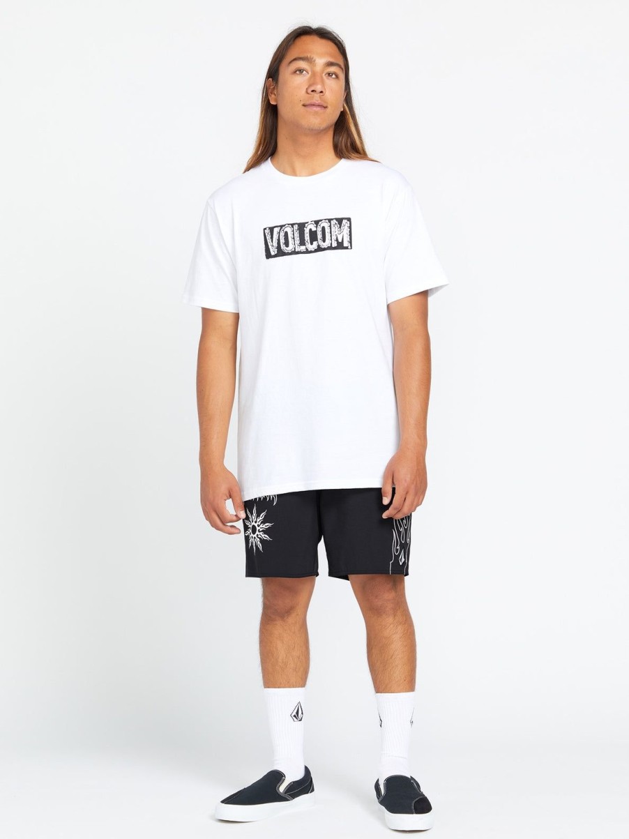 Men Volcom T-Shirts & Tanks | Chaindrive Short Sleeve Tee White