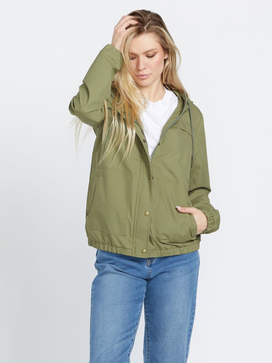 Women Volcom Jackets | Enemy Stone Jacket Moss