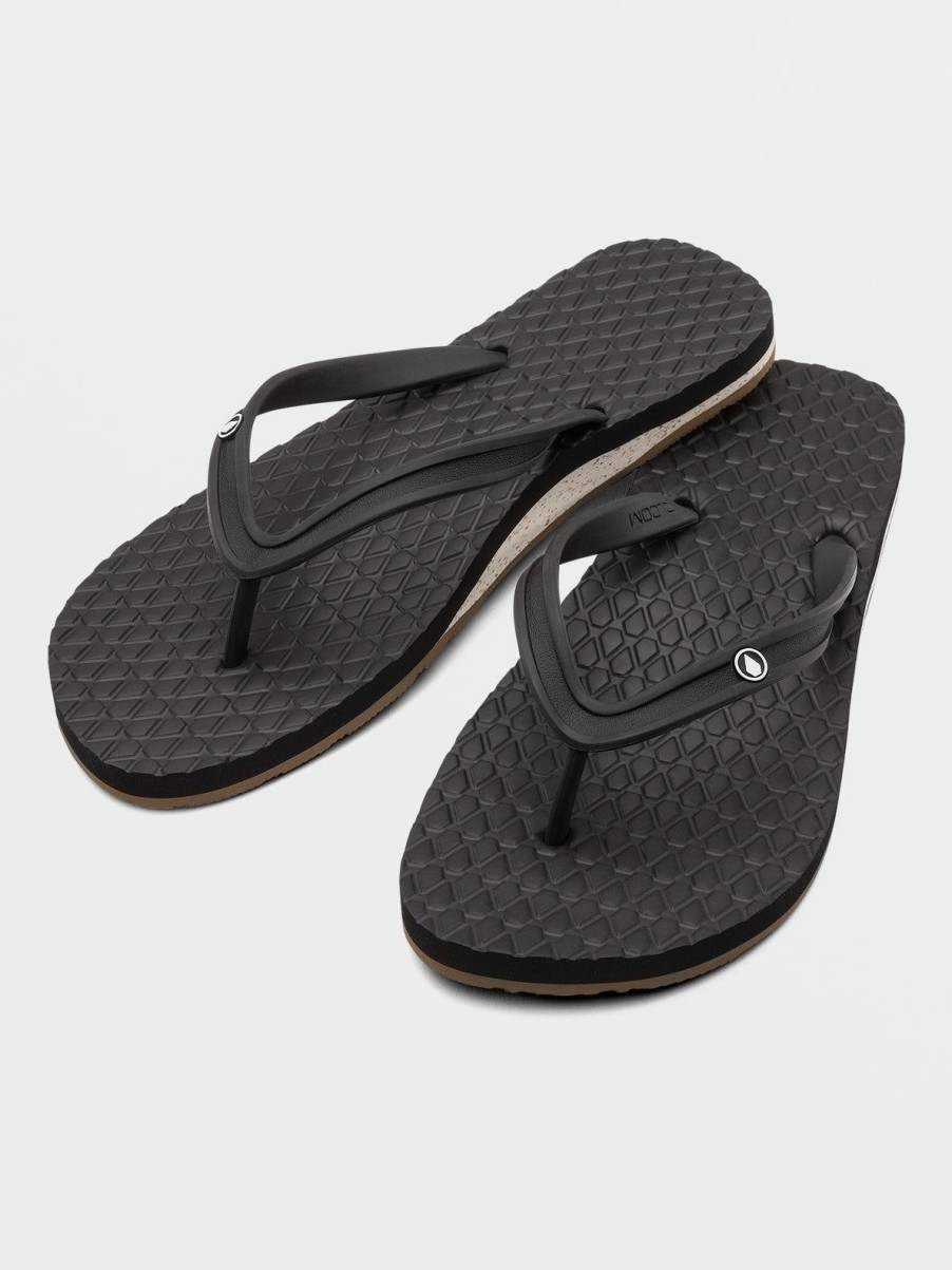 Women Volcom Sandals | Eco Concourse Sandals Black White