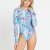 Women Volcom One-Pieces | Semi Tropic Surf Suit Washed Blue