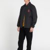 Men Volcom Jackets & Vests | Skate Vitals Coaches Jacket Black Red