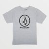 Boys Volcom T-Shirts & Tanks | Big Boys Crisp Stone Short Sleeve Tee Heather Grey