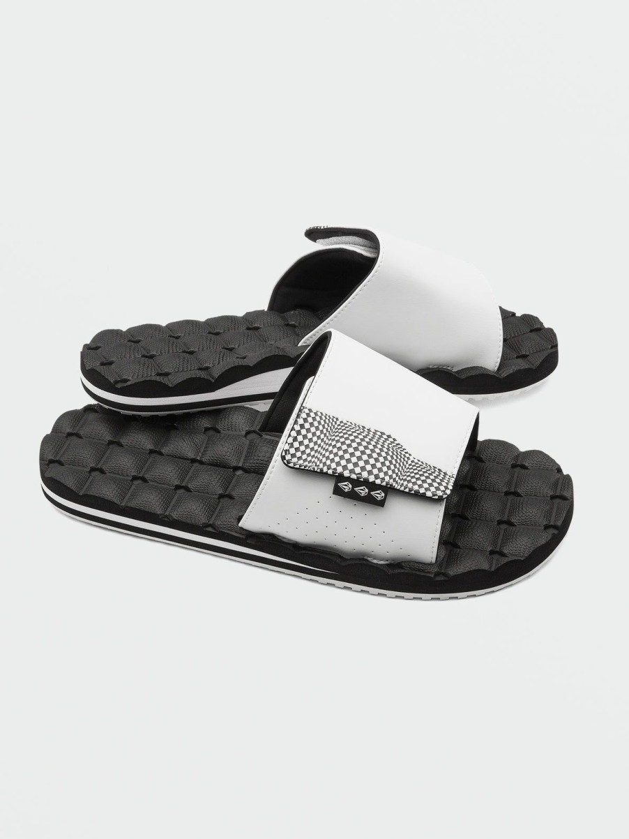 Men Volcom Sandals | Recliner Slide Sandals White