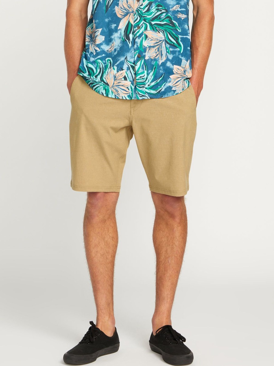 Men Volcom Shorts | Frickin Cross Shred Static Shorts Dark Khaki