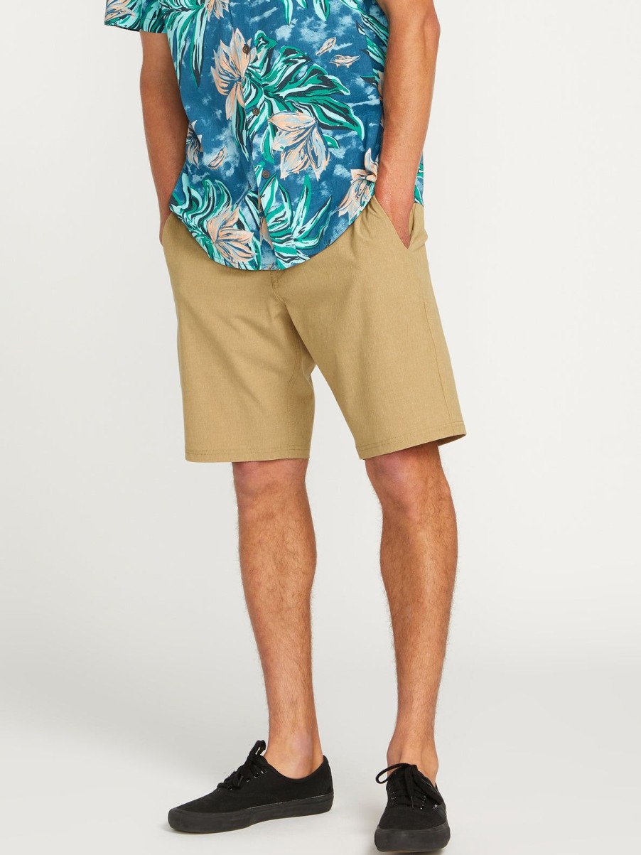 Men Volcom Shorts | Frickin Cross Shred Static Shorts Dark Khaki