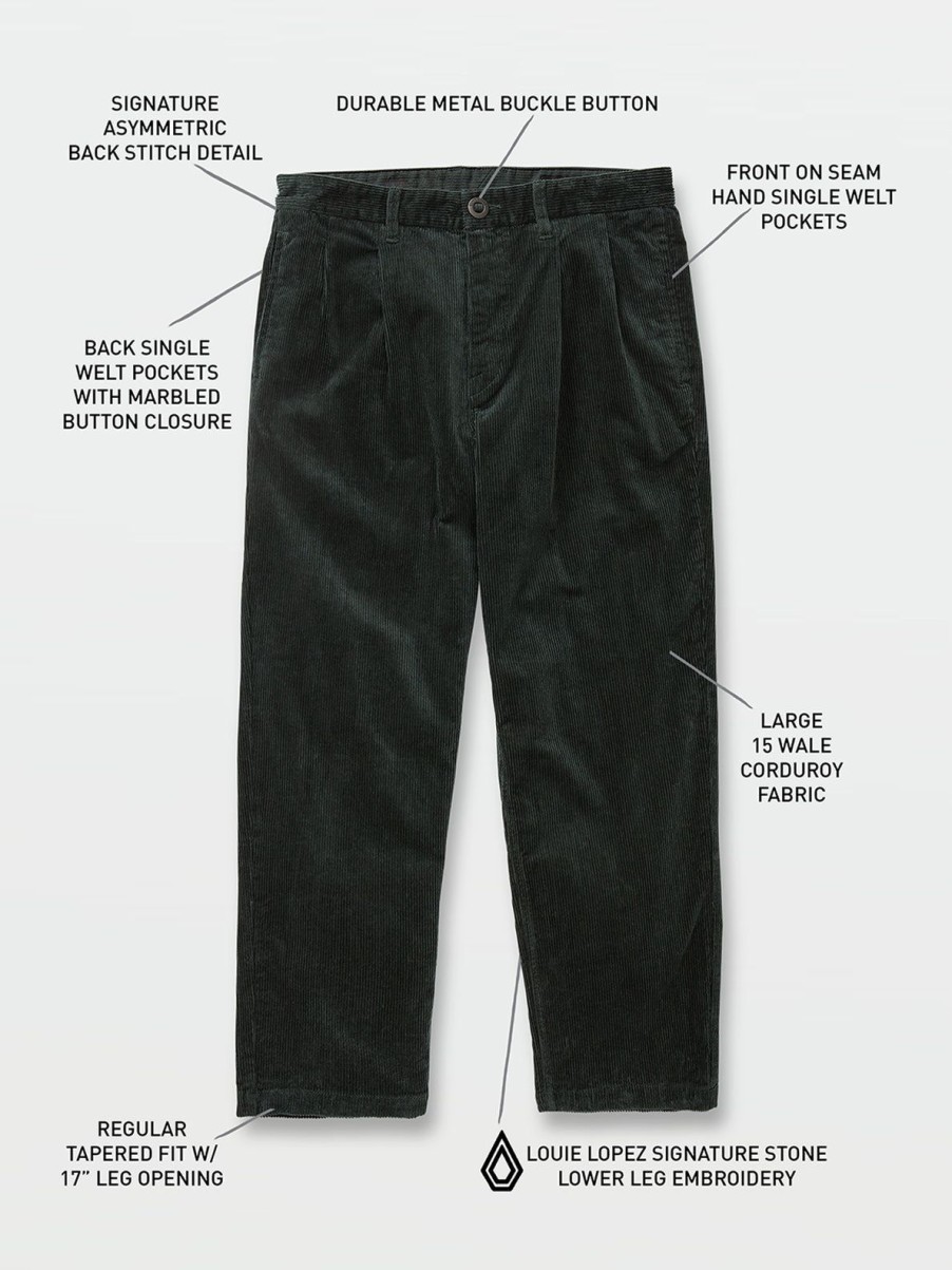 Men Volcom Pants | Tapered Corduroy Pants Cedar Green