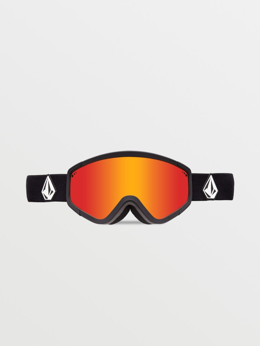 Men Volcom Accessories | Attunga Goggle - Matte Black/Chrome+Bl Red