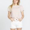 Women Volcom Bottoms | Weellow Denim Shorts Star White