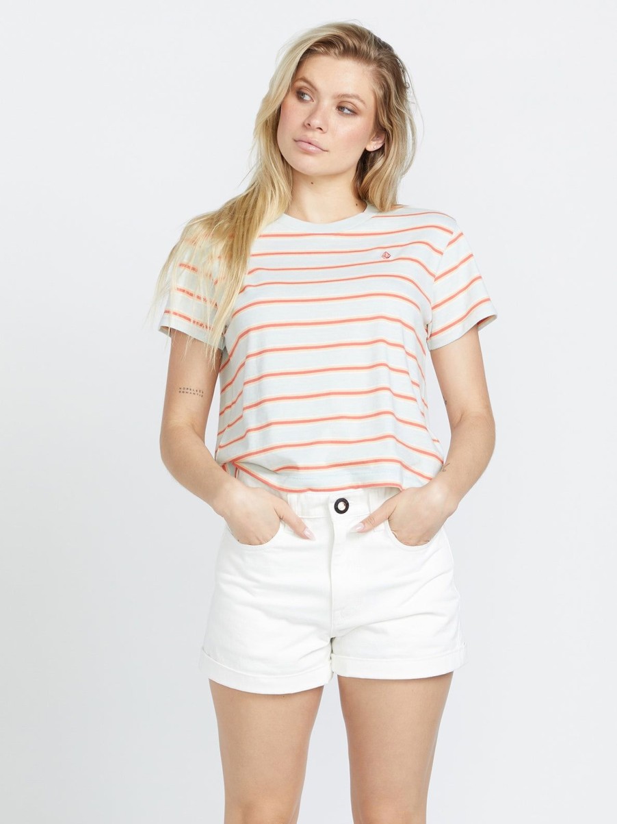 Women Volcom Bottoms | Weellow Denim Shorts Star White