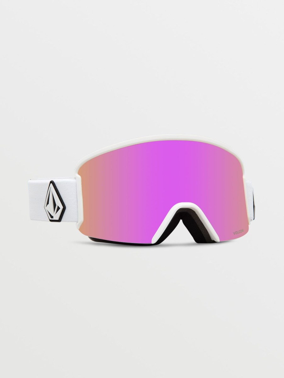 Men Volcom Goggles | Garden Goggle - Matte White/Chrome Pink