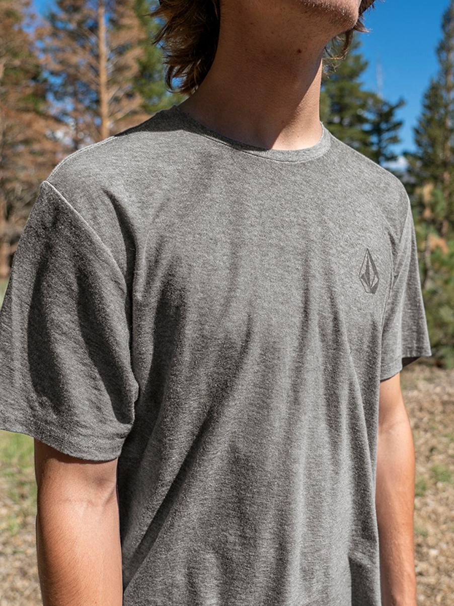 Men Volcom Tops & Tees | Stone Tech Short Sleeve Tee Charcoal Heather