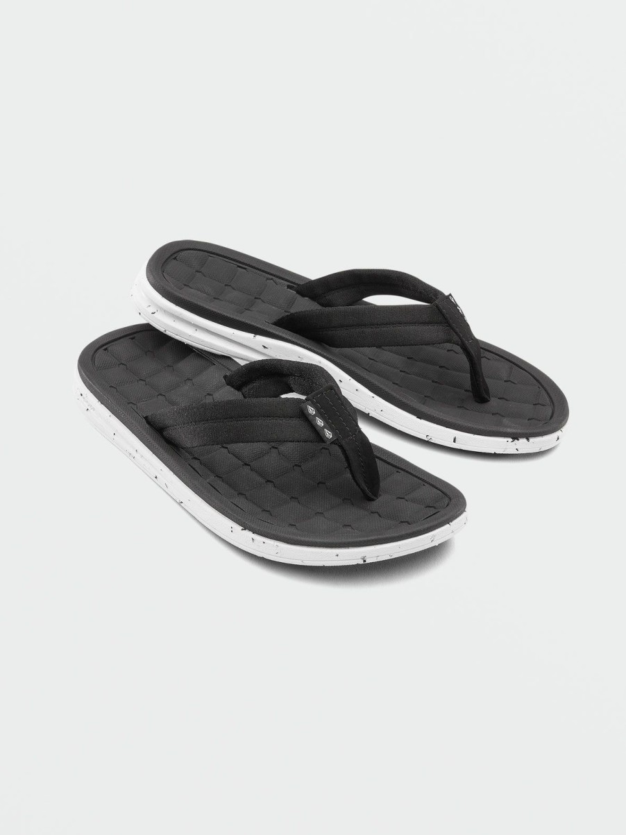 Men Volcom Sandals | V.Co Draft Sandals Black White