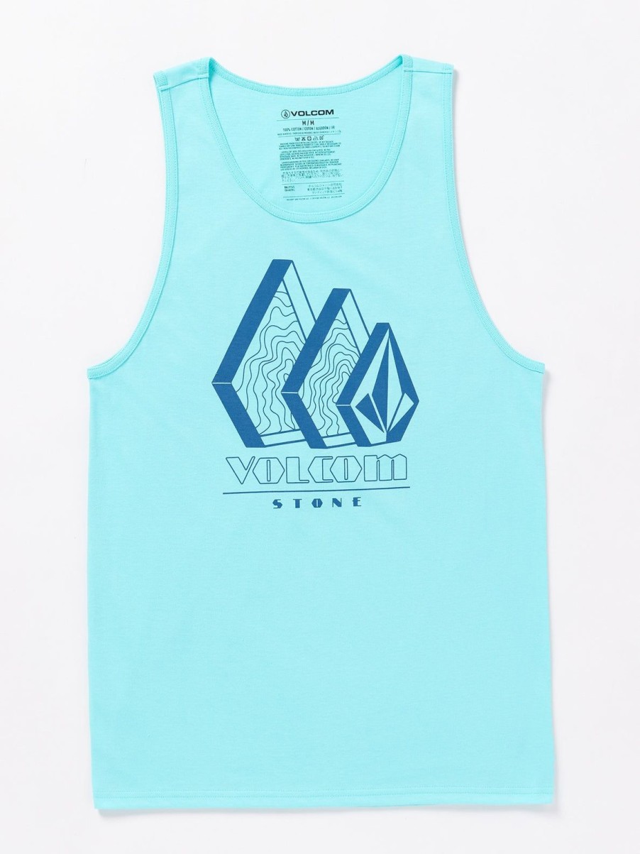 Men Volcom T-Shirts & Tanks | Repeater Tank Crete Blue