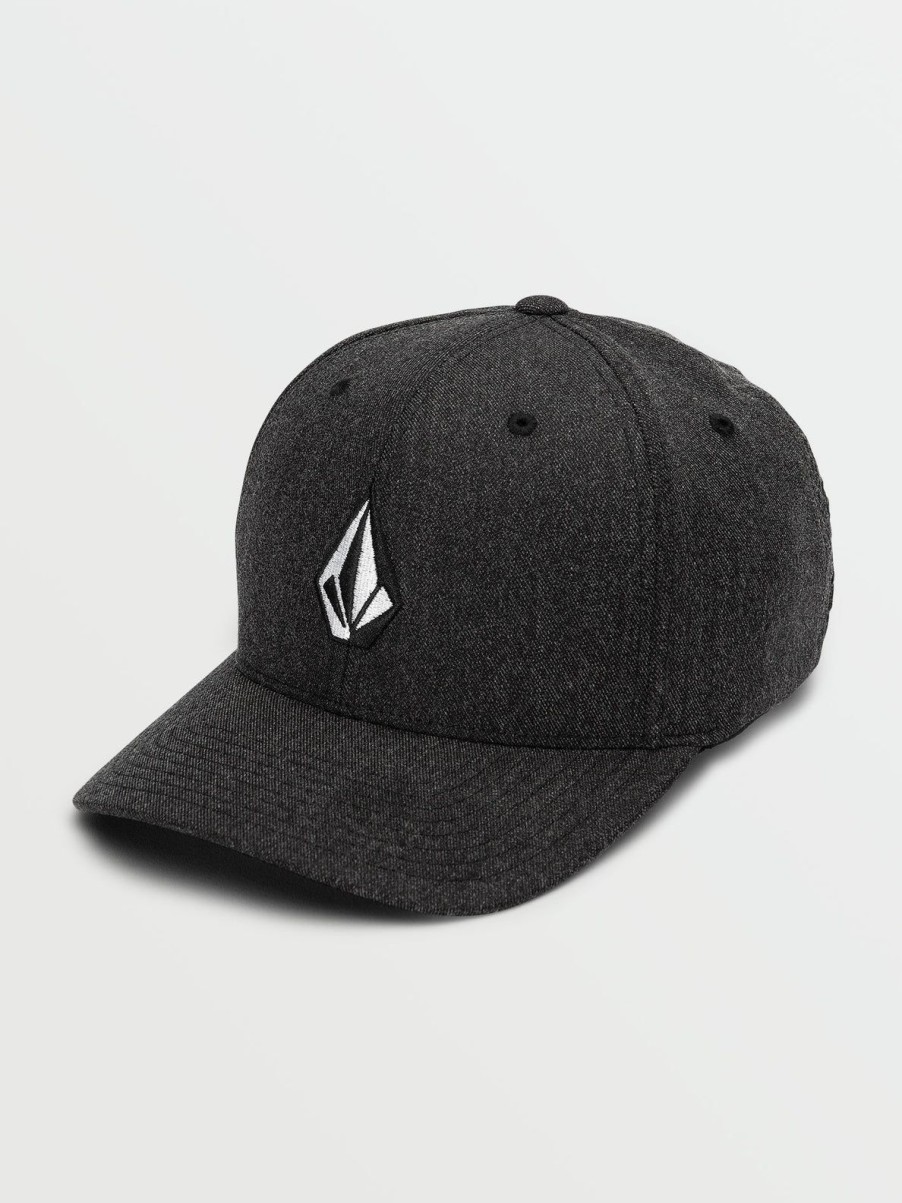 Men Volcom Hats & Beanies | Full Stone Heather Xfit Hat Charcoal Heather