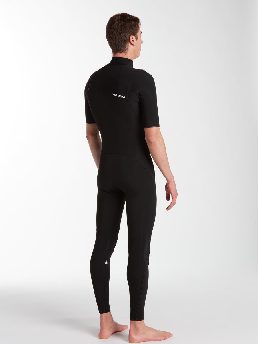 Men Volcom Wetsuits | Mens Modulator 2/2Mm Short Sleeve Fullsuit Black