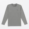 Men Volcom Rashguards | Stone Pistol Long Sleeve Upf 50 Rashguard Heather Grey