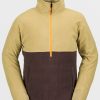 Men Volcom Hoodies & Sweatshirts | Mens Polar Fleece Mock 1/2 Zip Pullover Dark Khaki