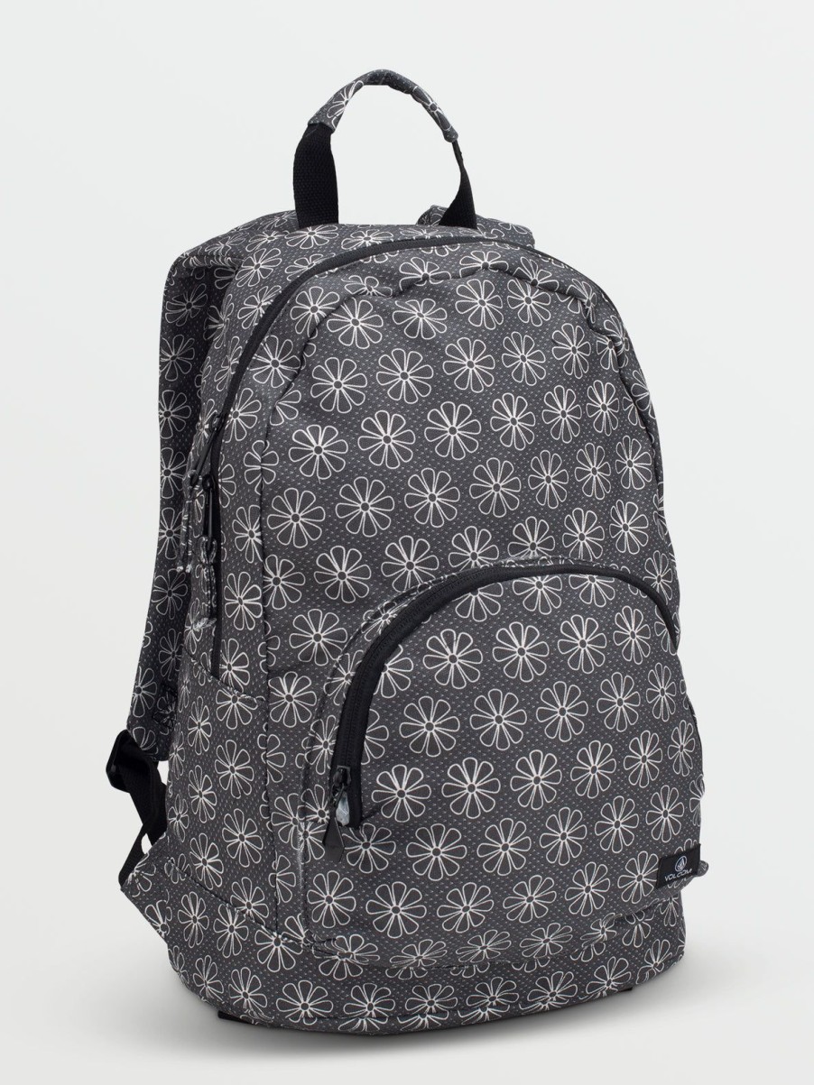 Women Volcom Bags & Backpacks | Schoolyard Canvas Backpack Black/White