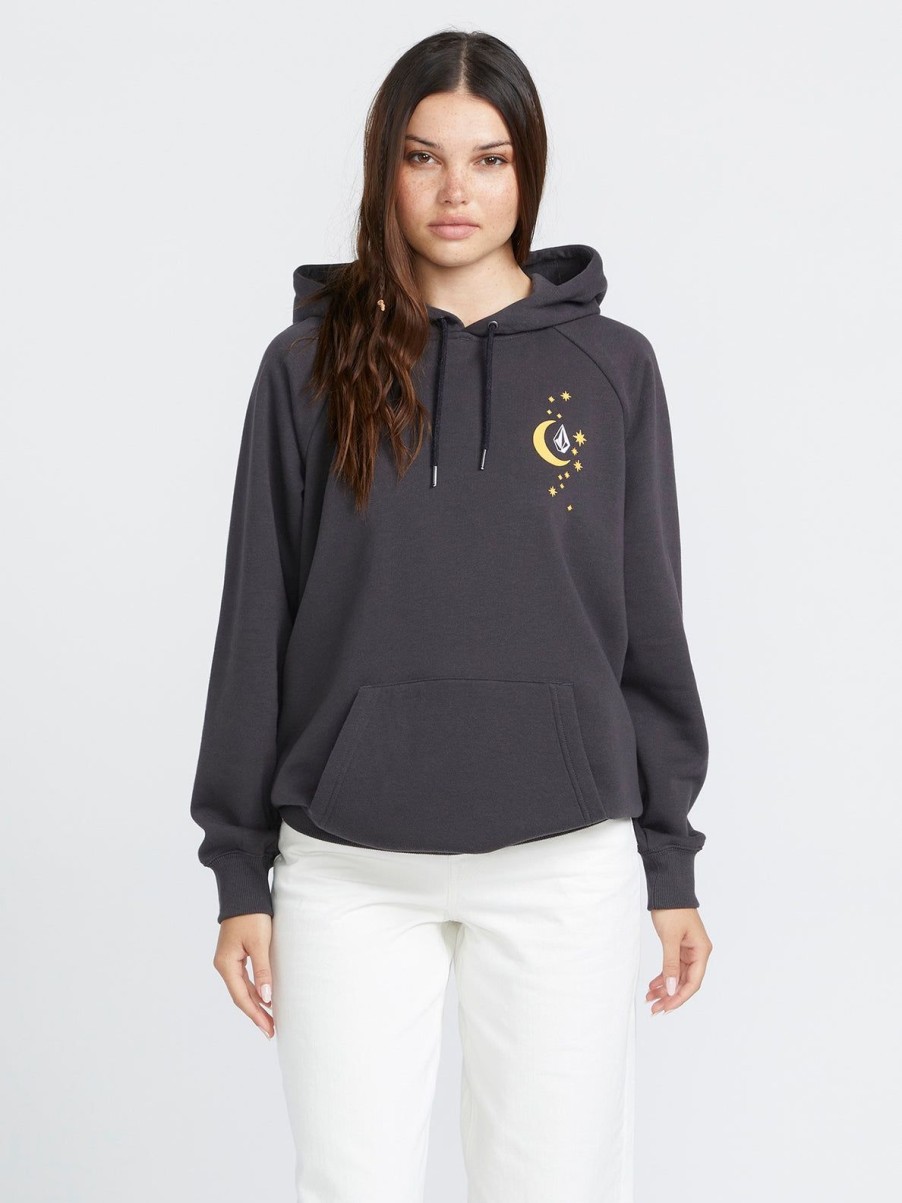 Women Volcom Hoodies & Sweatshirts | Truly Stoked Boyfriend Hoodie Vintage Black