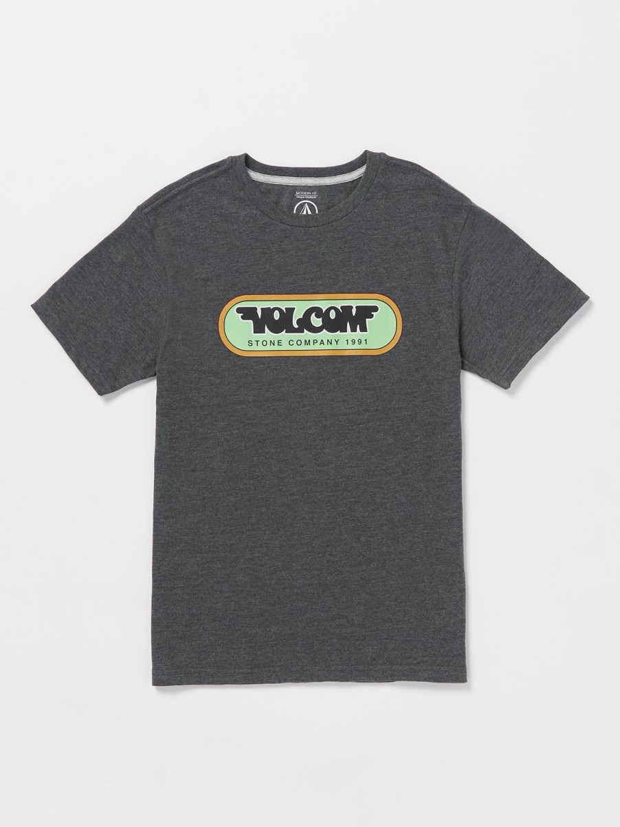 Boys Volcom T-Shirts & Tanks | Big Boys Heavy Gain Short Sleeve Tee Dark Black Heather