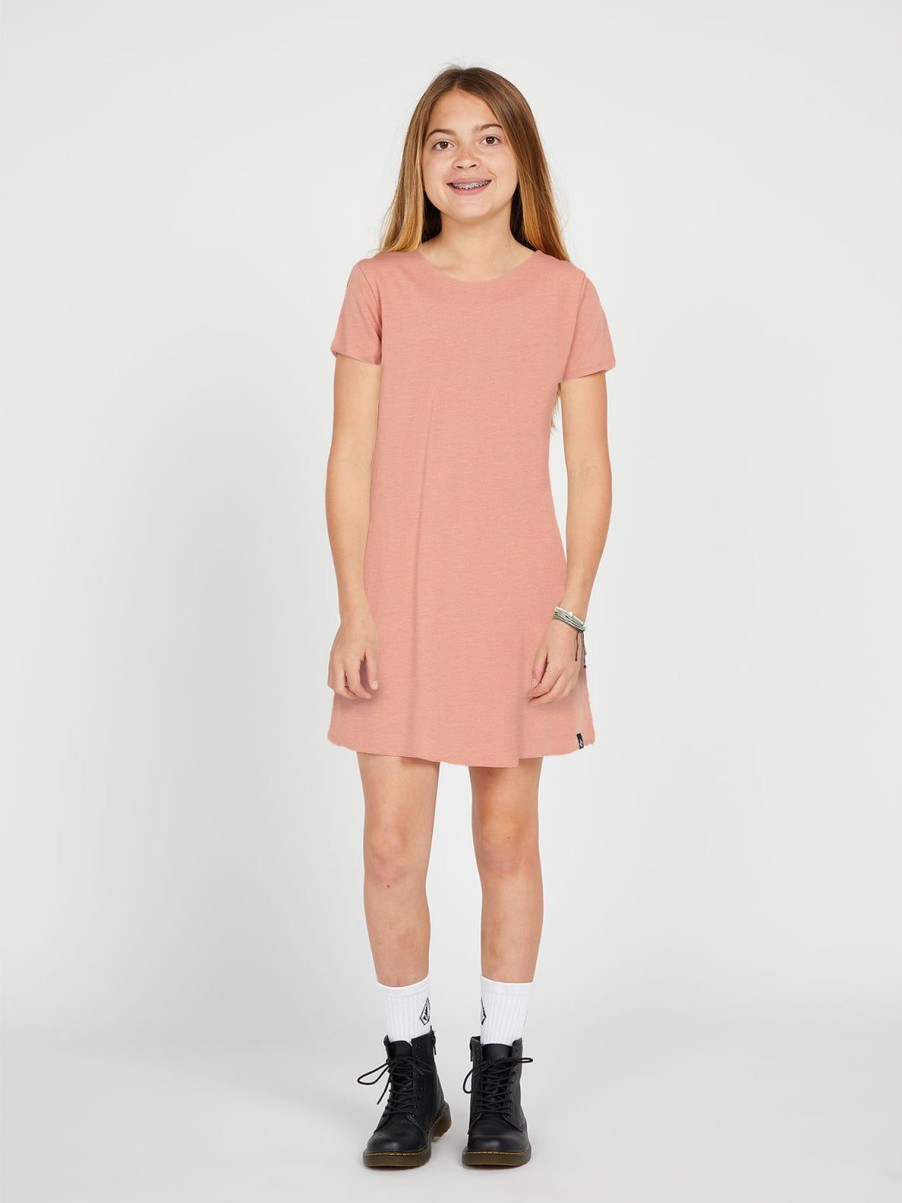 Girls Volcom Dresses | Girls High Wired Dress Light Mauve