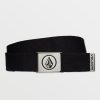 Men Volcom Accessories | Circle Web Belt Black