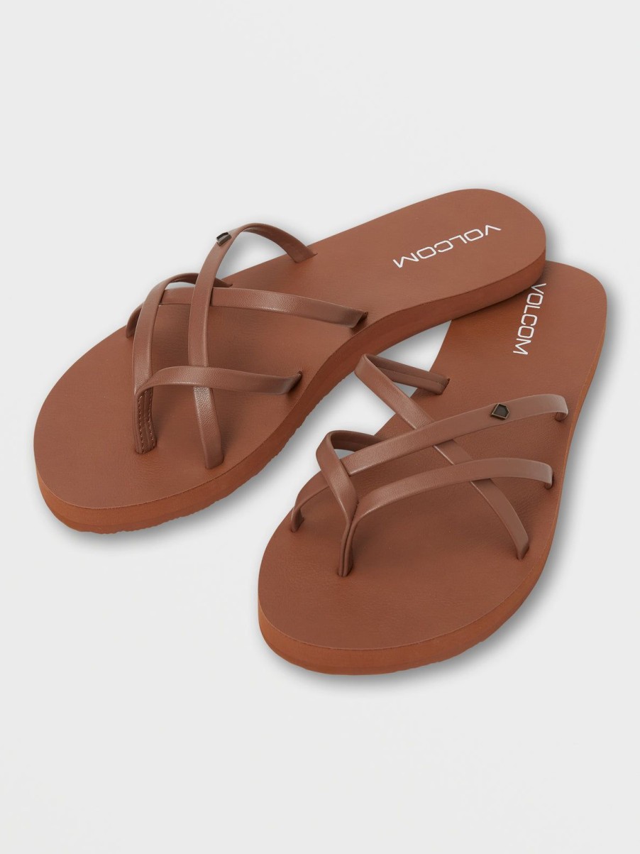 Women Volcom Sandals | New School Ii Sandals Cognac