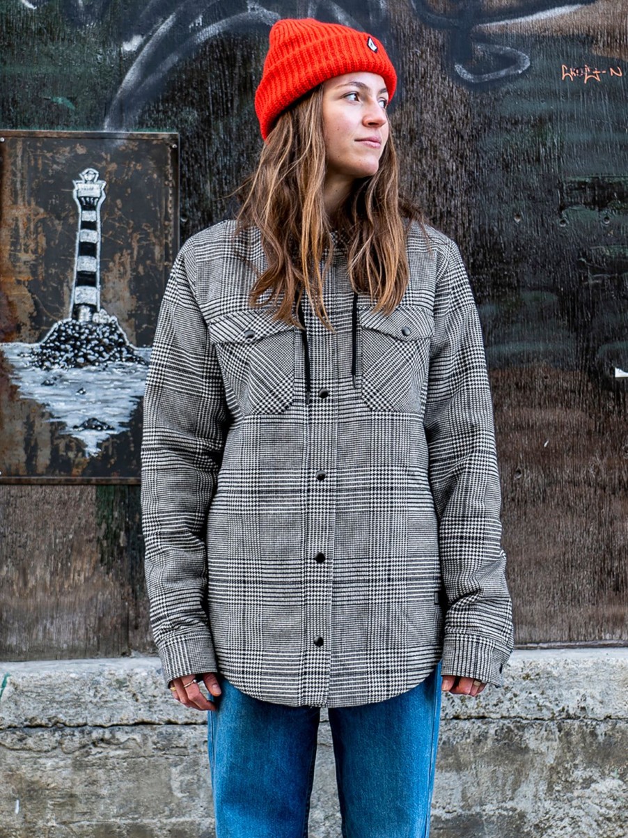 Women Volcom Jackets | Womens Insulated Flannel Moonbeam