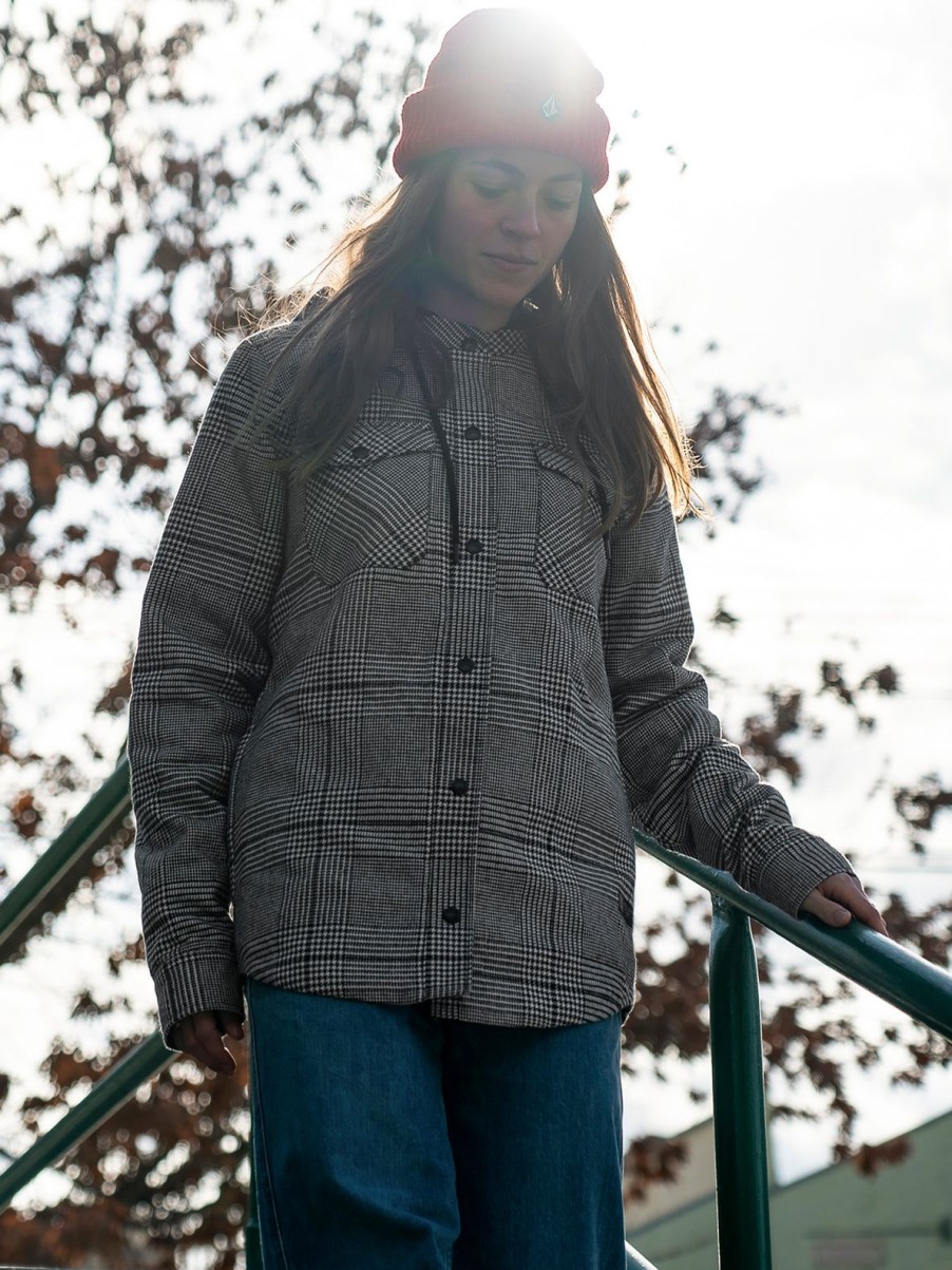 Women Volcom Jackets | Womens Insulated Flannel Moonbeam