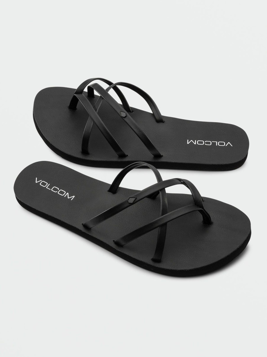 Women Volcom Sandals | New School Ii Sandals Black Out