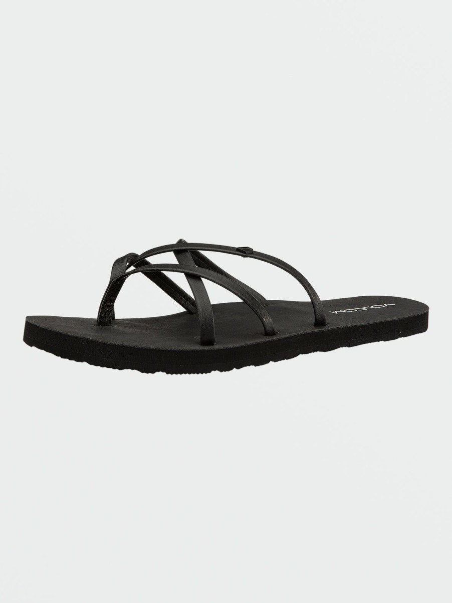 Women Volcom Sandals | New School Ii Sandals Black Out