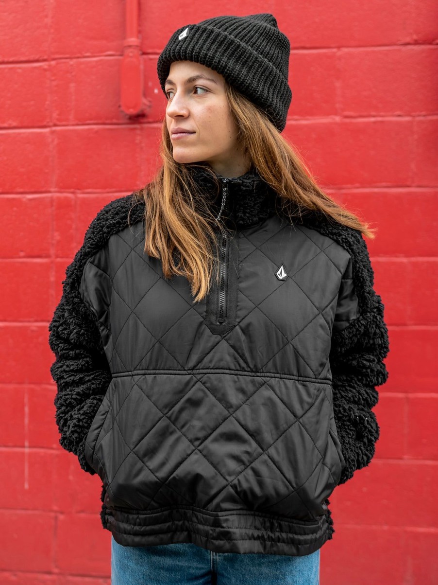 Women Volcom Jackets | Womens Ferron Pullover Jacket Black