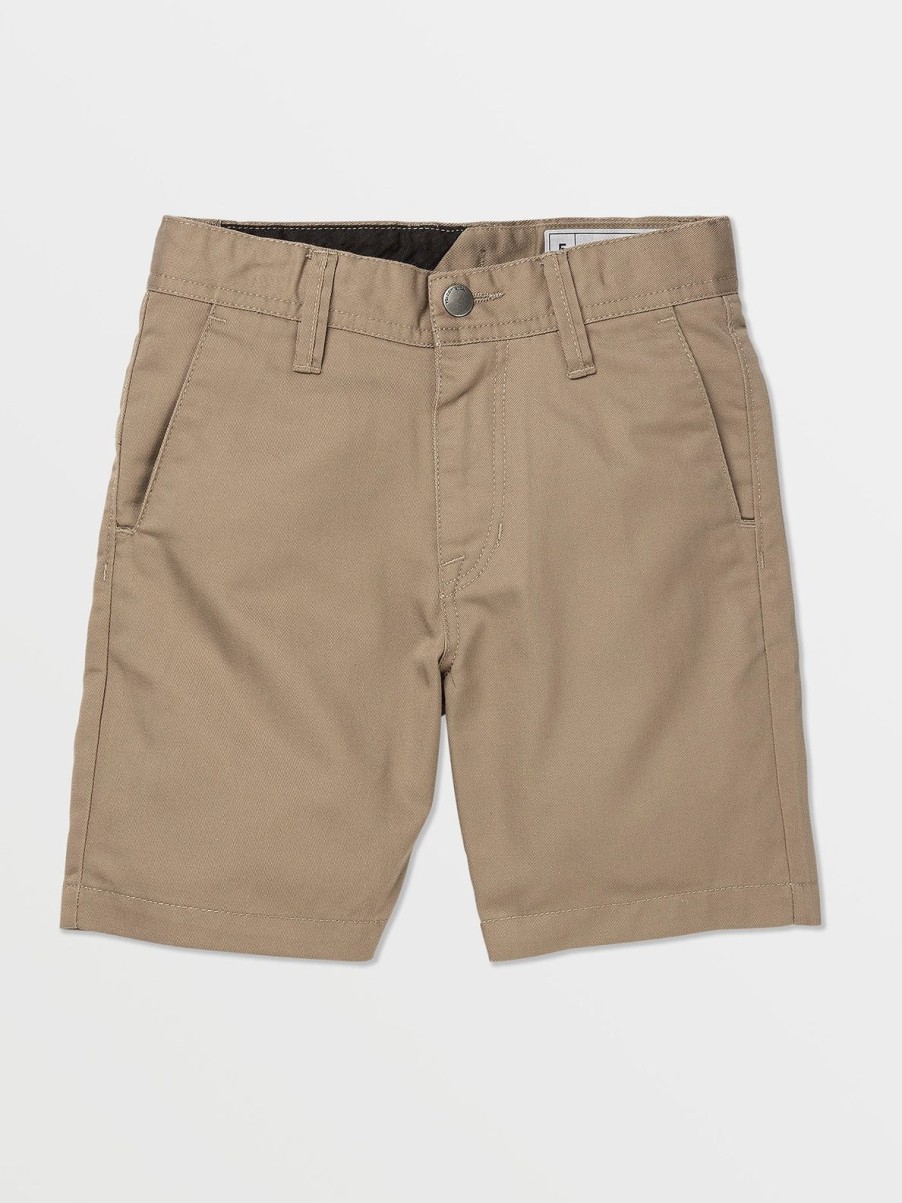 Boys Volcom Shorts | Little Boys Frickin Chino Shorts Khaki