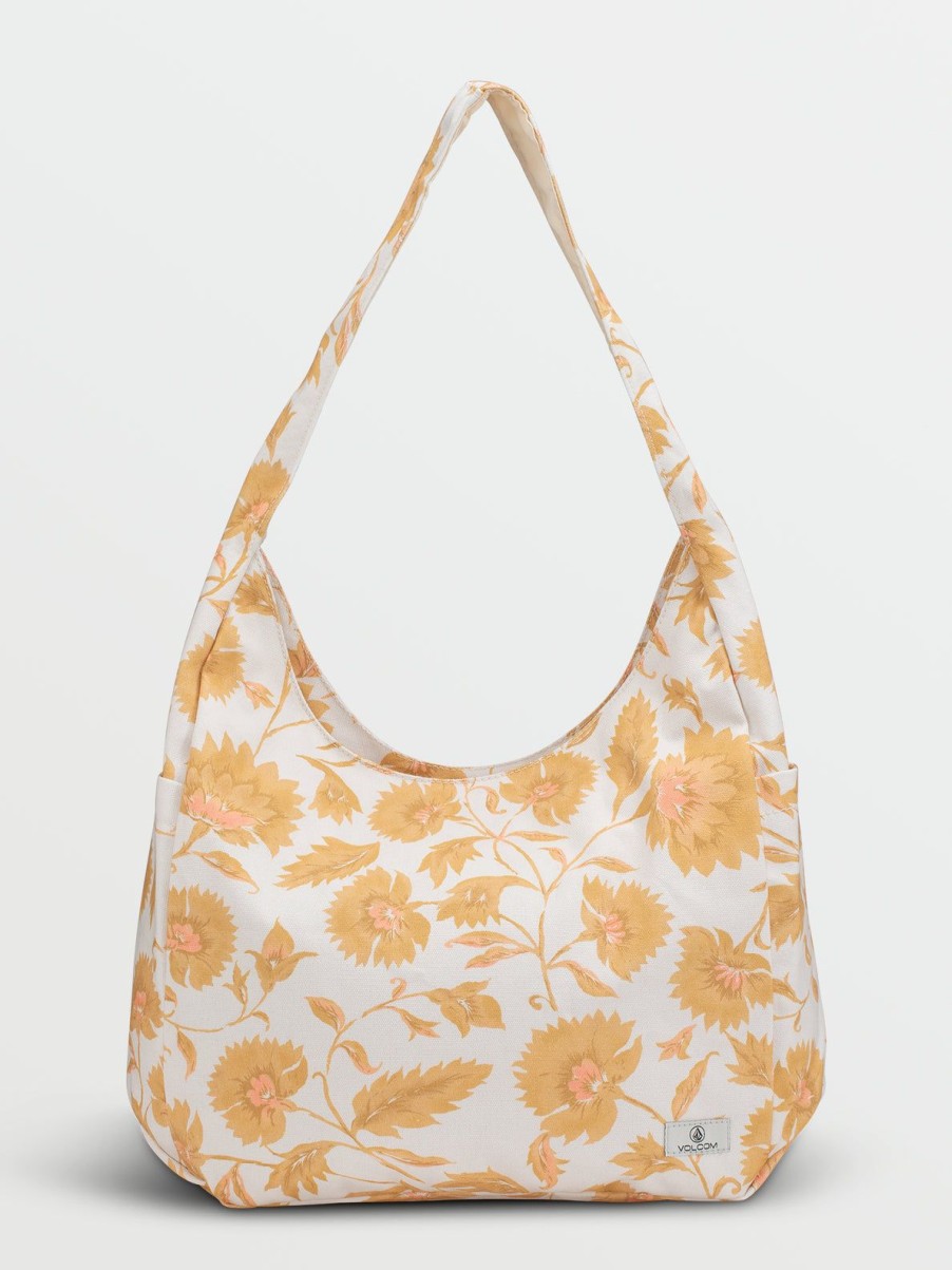 Women Volcom Bags & Backpacks | Schoolyard Canvas Hobo Tote Dust Gold