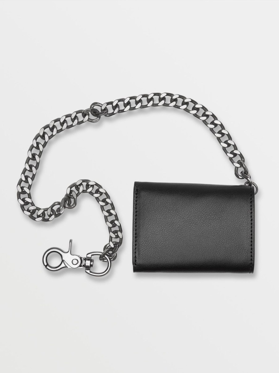 Men Volcom Belts & Wallets | Pistol Leather Wallet Black